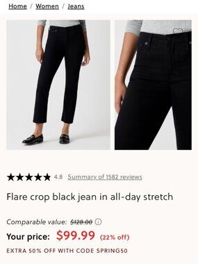J Crew Factory 29 Tall Cropped Jeans